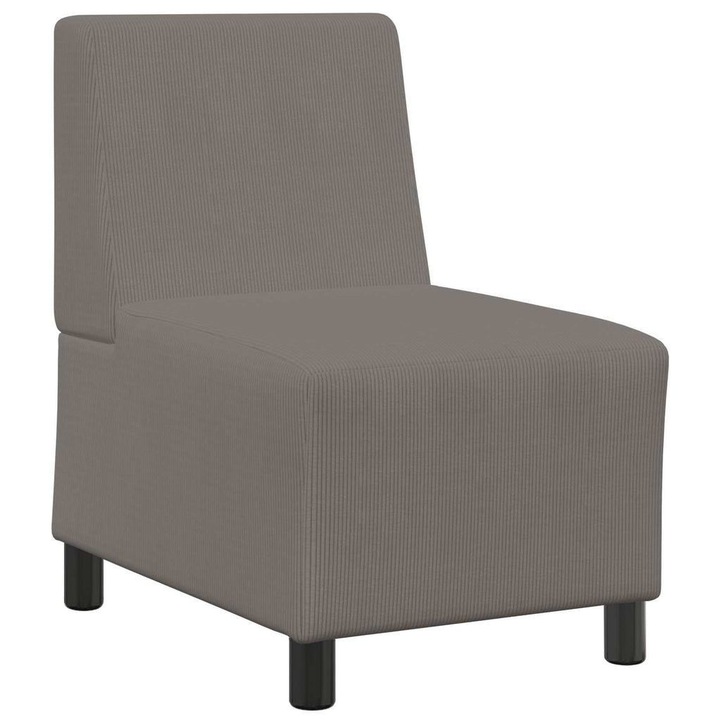 Modulares Armfreies Sofa Hellgrau 55 x 74 x 82 cm Cordstoff