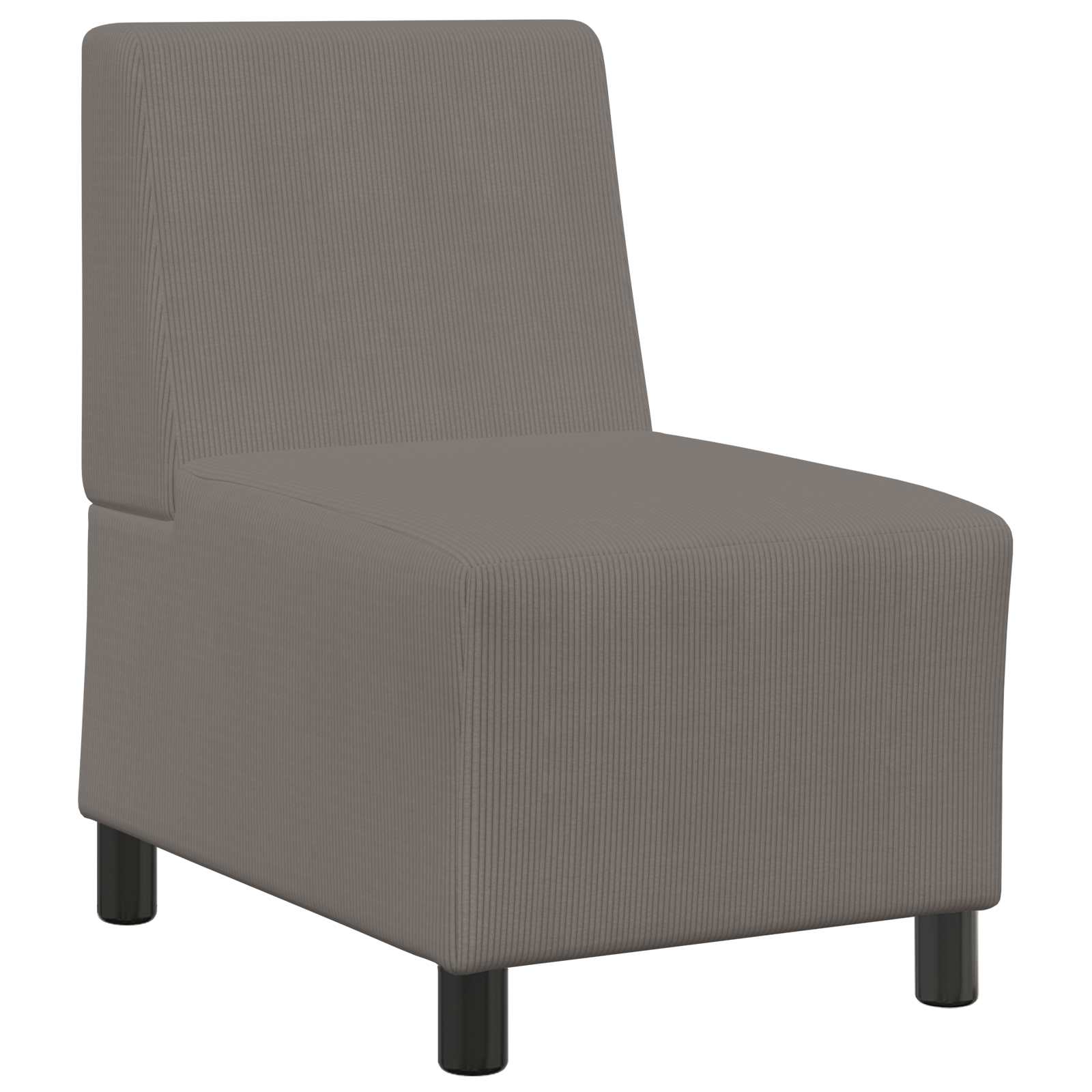 Modulares Armfreies Sofa Hellgrau 55 x 74 x 82 cm Cordstoff