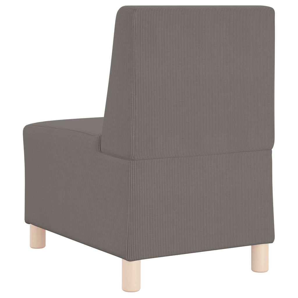 Modulares Armfreies Sofa Hellgrau 55 x 74 x 82 cm Cordstoff