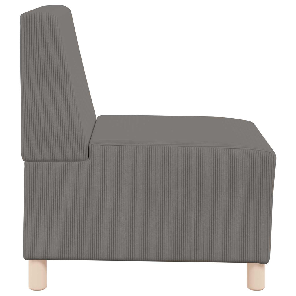 Modulares Armfreies Sofa Hellgrau 55 x 74 x 82 cm Cordstoff