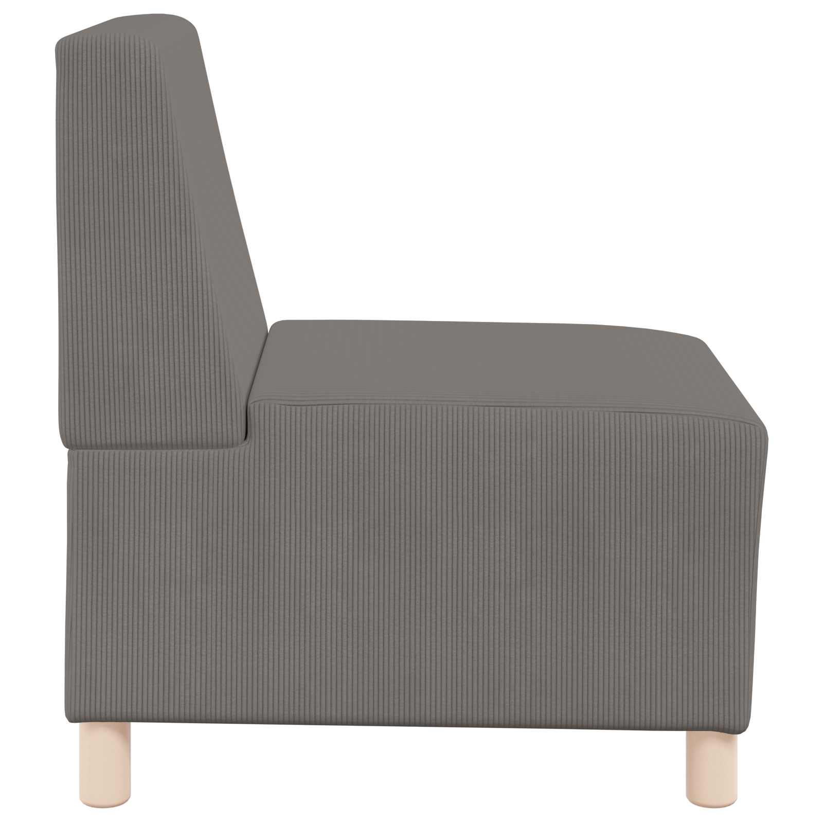 Modulares Armfreies Sofa Hellgrau 55 x 74 x 82 cm Cordstoff