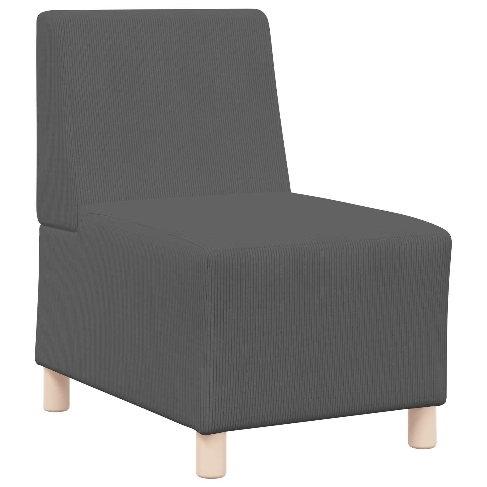 Modulares Armfreies Sofa Dunkelgrau 55 x 74 x 82 cm Cordstoff