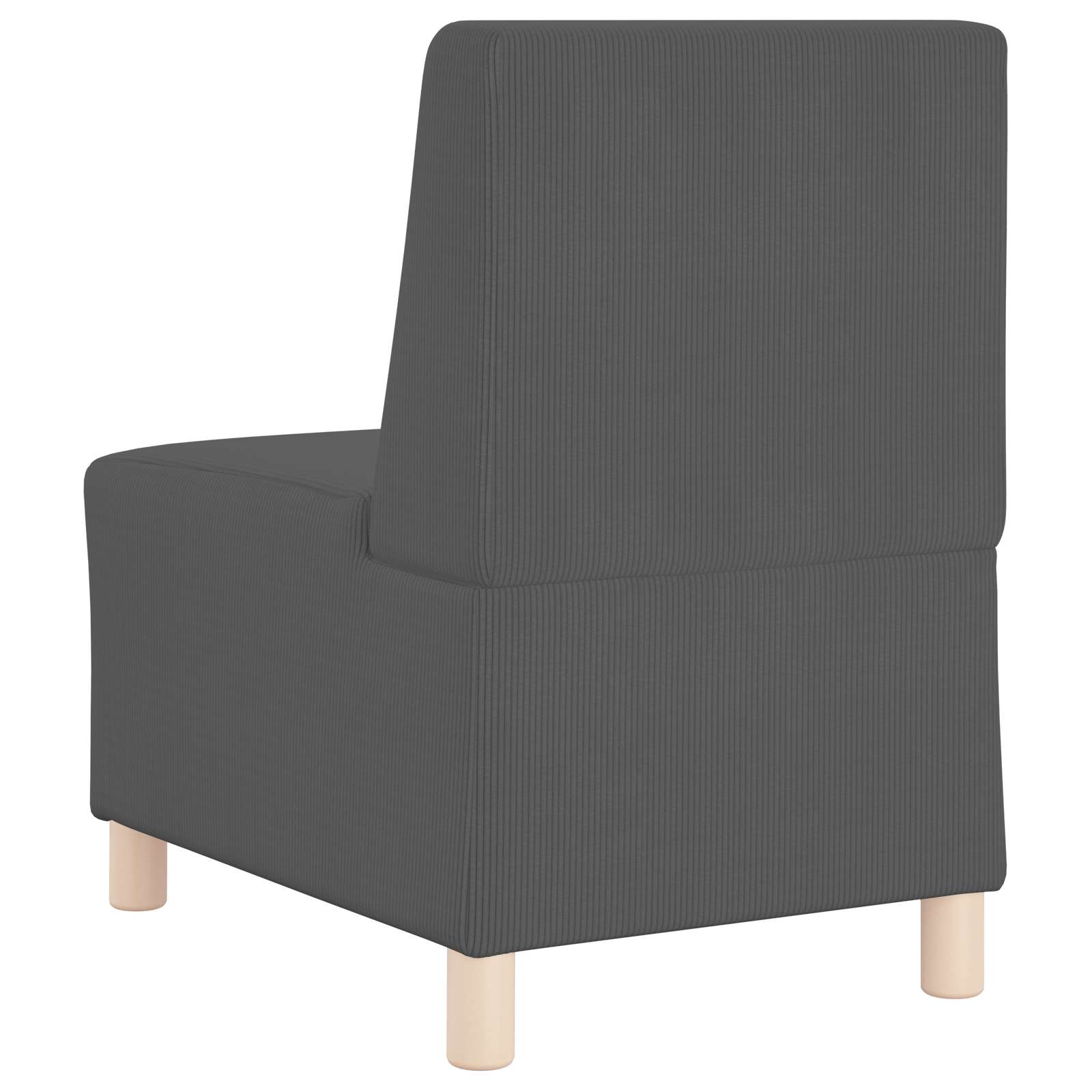 Modulares Armfreies Sofa Dunkelgrau 55 x 74 x 82 cm Cordstoff