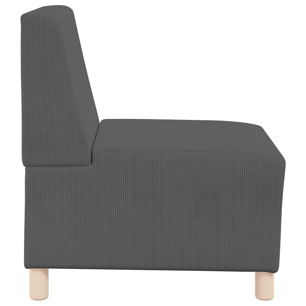 Modulares Armfreies Sofa Dunkelgrau 55 x 74 x 82 cm Cordstoff