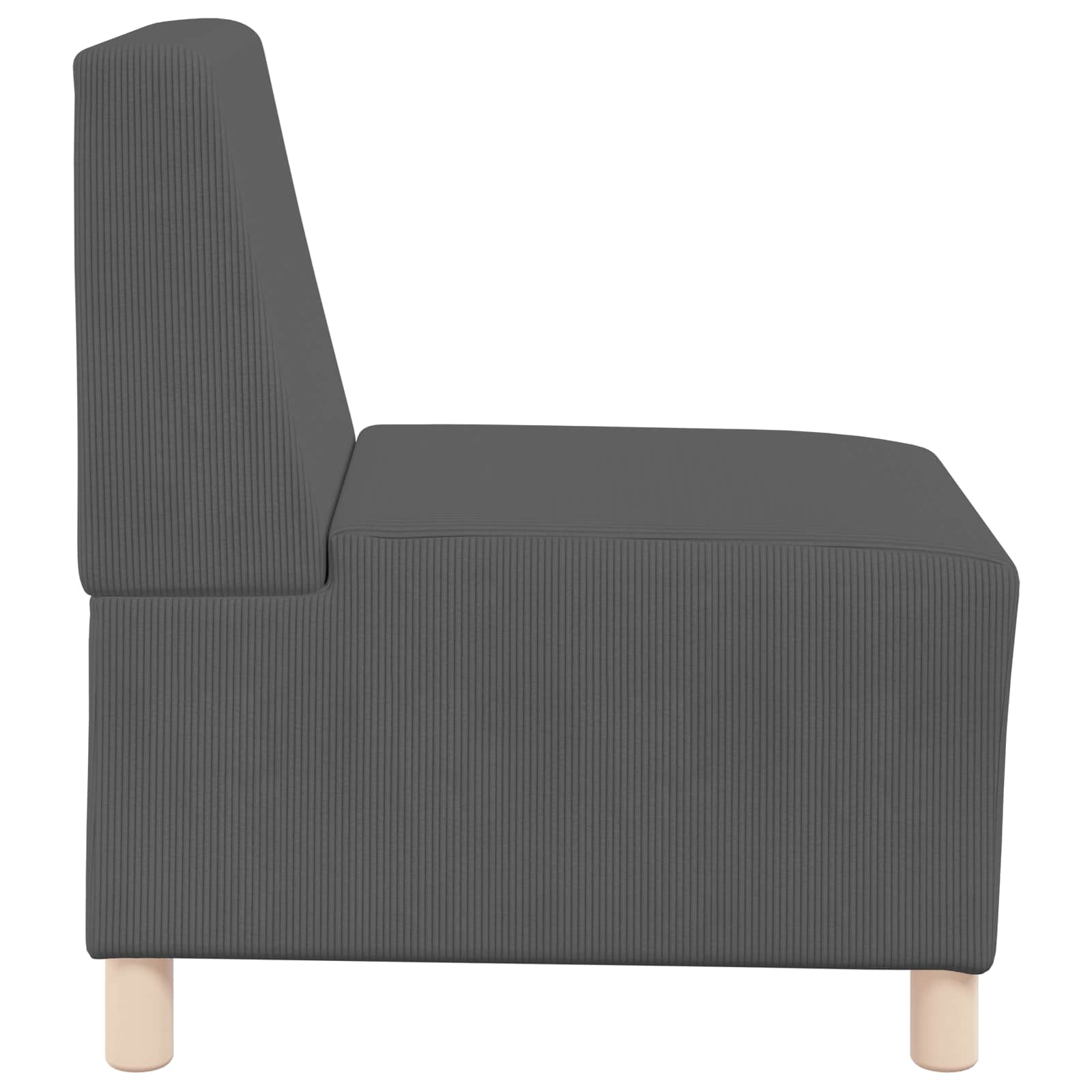 Modulares Armfreies Sofa Dunkelgrau 55 x 74 x 82 cm Cordstoff