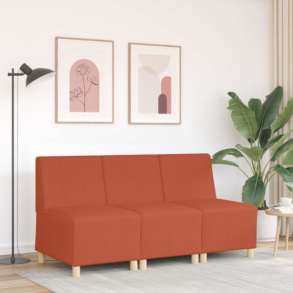 Modulares Armfreies Sofa Orange 55 x 74 x 82 cm Cordstoff