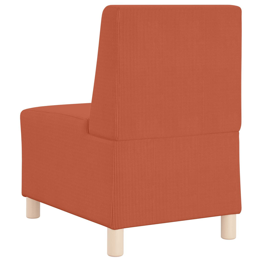 Modulares Armfreies Sofa Orange 55 x 74 x 82 cm Cordstoff