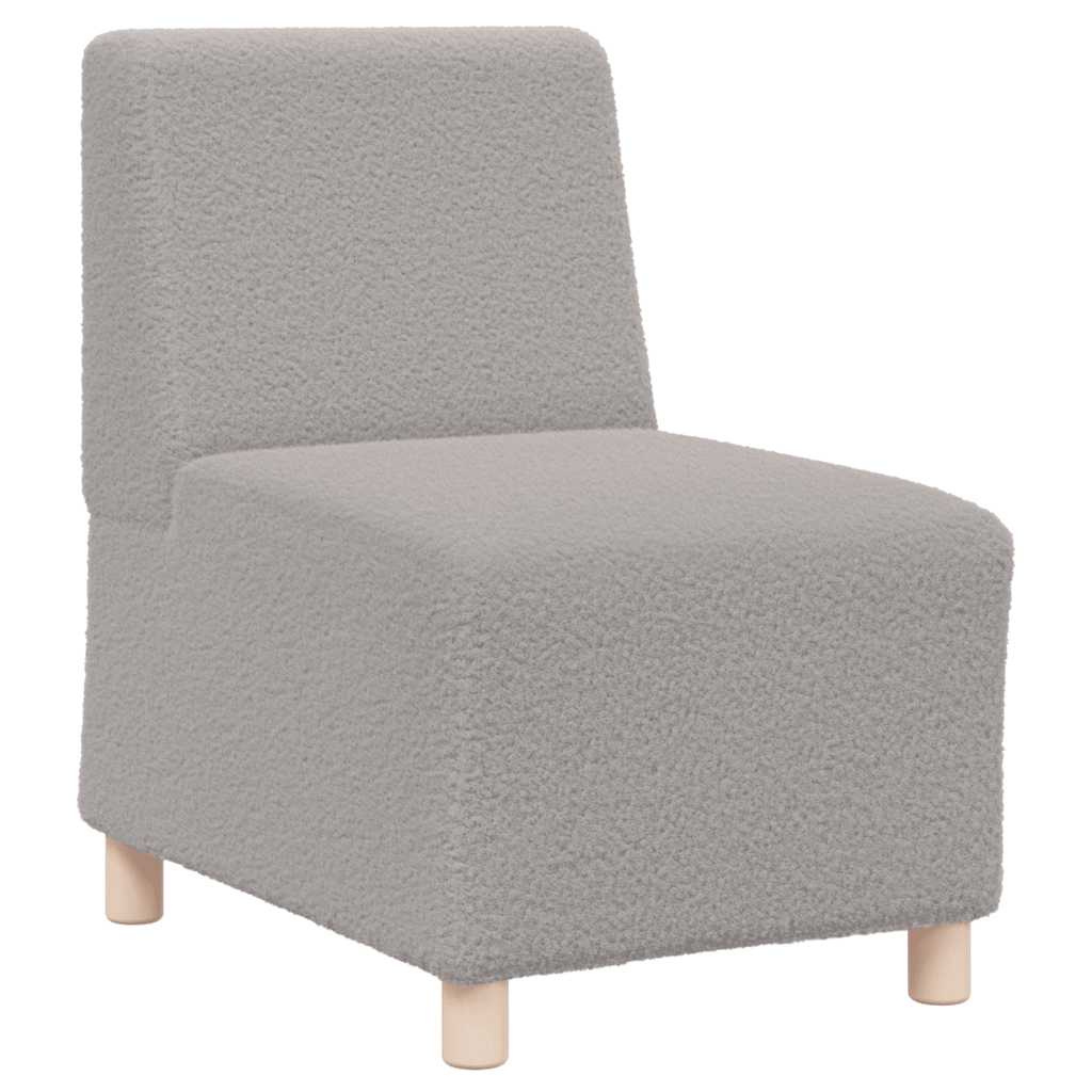 Modulares Sofa ohne Armlehnen Hellgrau 55 cm Gelockter Wollstoff