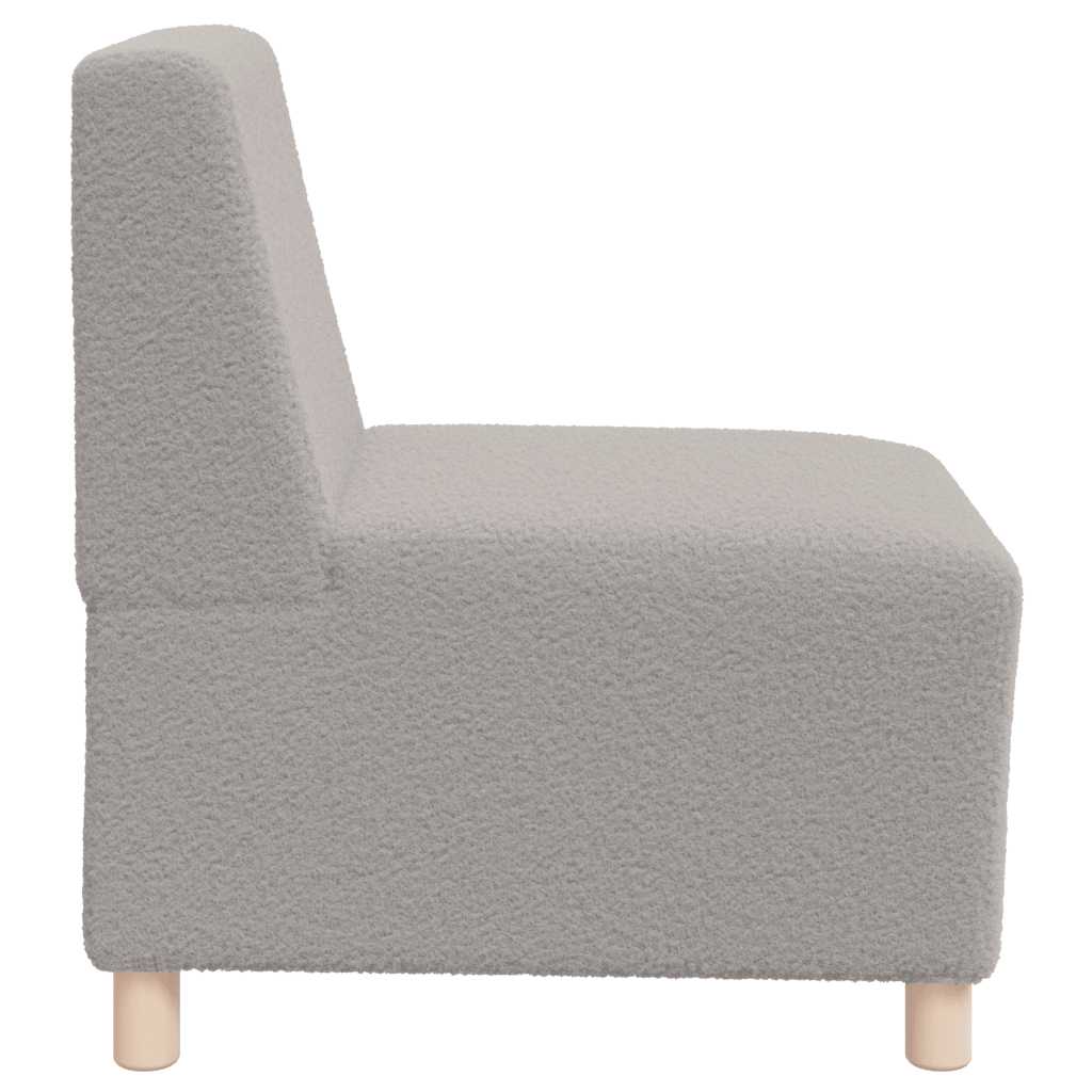 Modulares Sofa ohne Armlehnen Hellgrau 55 cm Gelockter Wollstoff