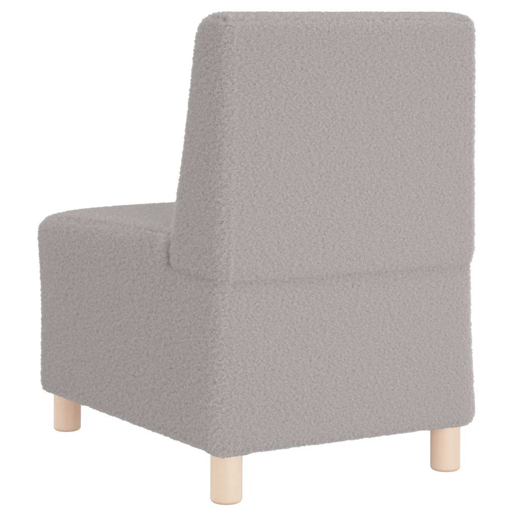 Modulares Sofa ohne Armlehnen Hellgrau 55 cm Gelockter Wollstoff