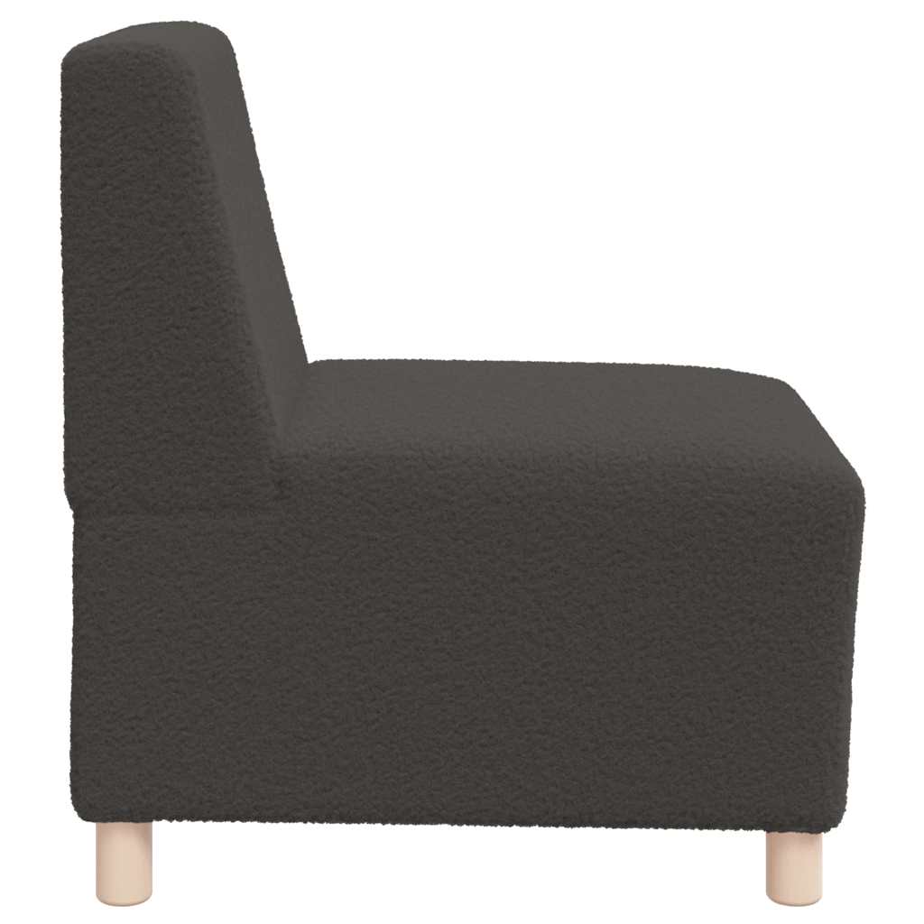Modulares Sofa ohne Armlehnen Dunkelgrau 55 cm Gelockter Wollstoff