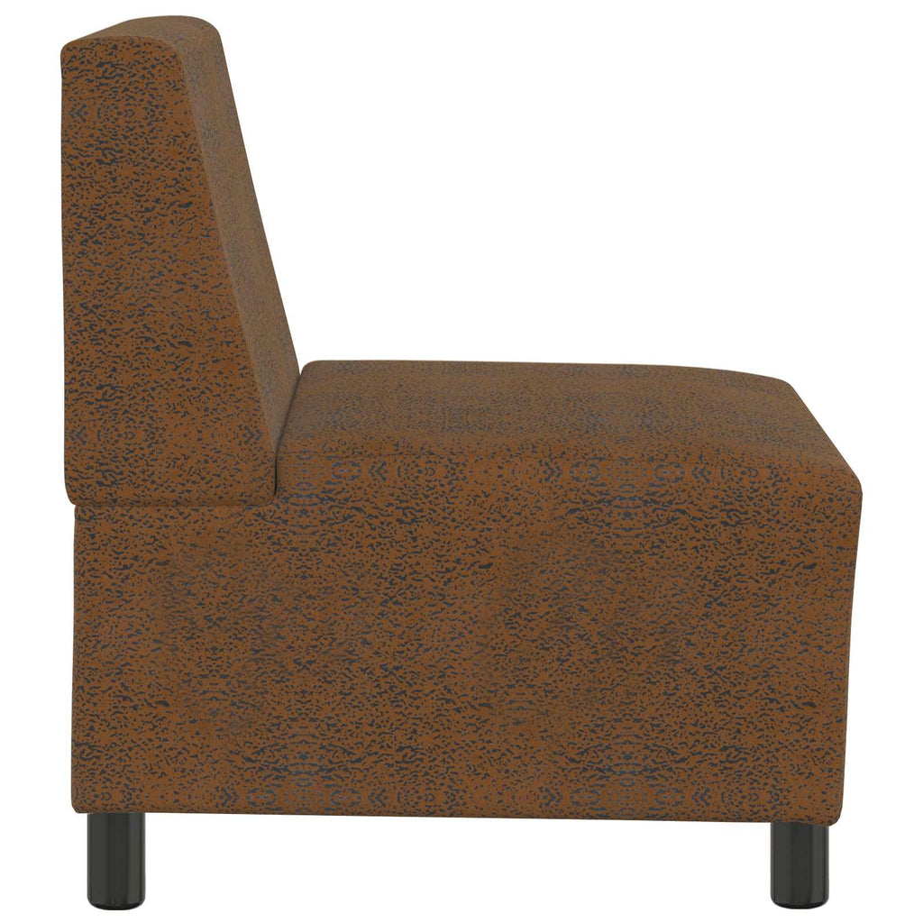 Modulares Armfreies Sofa Braun 55 x 74 x 82 cm Kunstwildleder