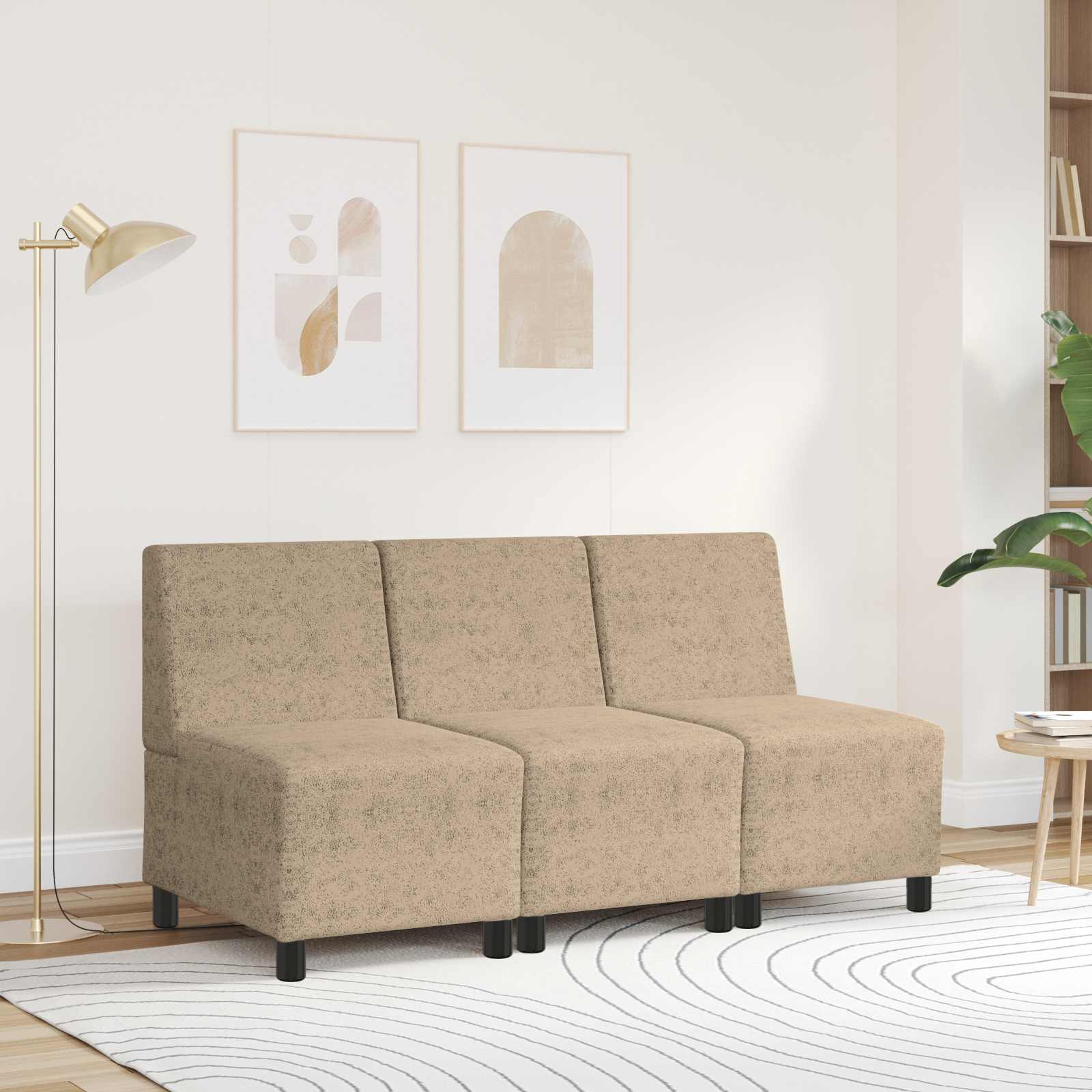 Modulares Armfreies Sofa Hellgrau 55 x 74 x 82 cm