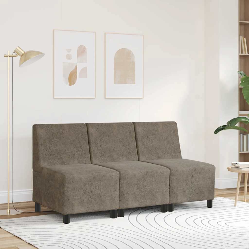 Modulares Sofa ohne Armlehnen Dunkelgrau 55 cm Wildlederimitat