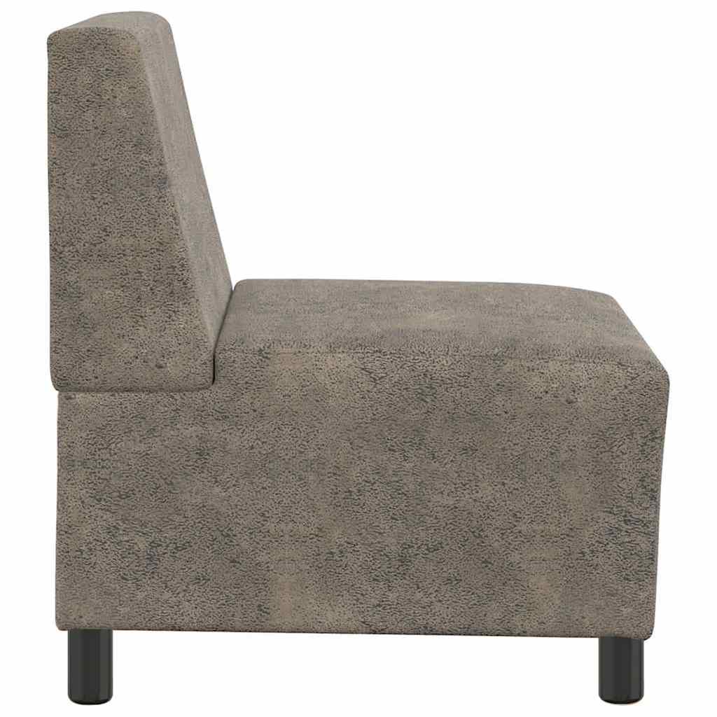 Modulares Sofa ohne Armlehnen Dunkelgrau 55 cm Wildlederimitat