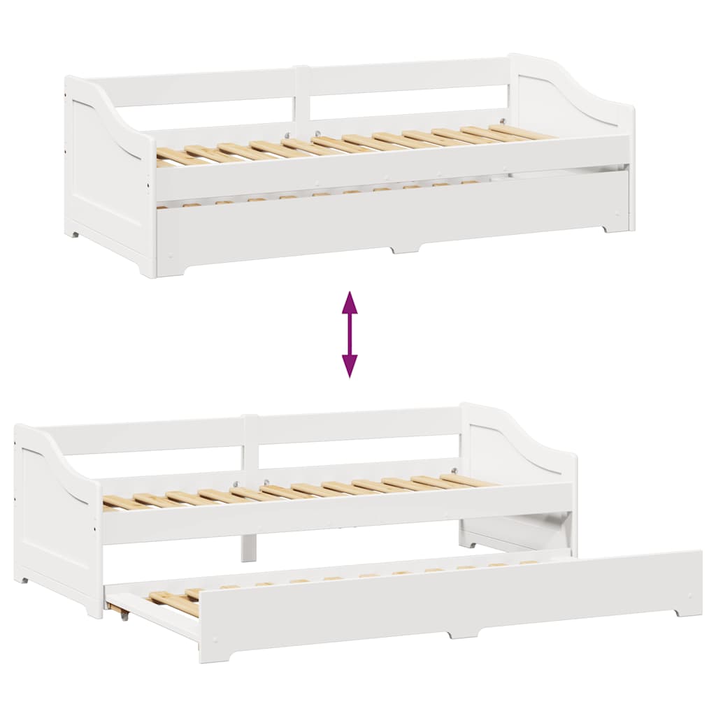 Tagesbett Ausziehbar ohne Matratze IRUN Weiß 90x200cm