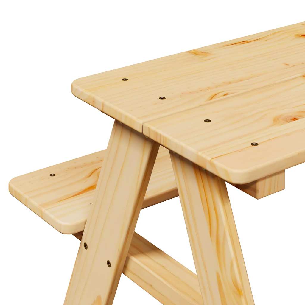 Kindertisch mit Bänken IRUN 90x79,5x50 cm Massivholz