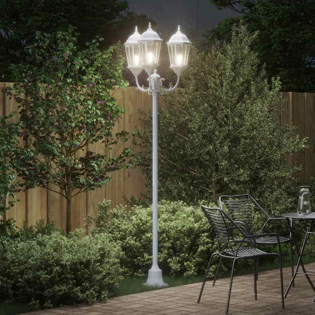 Garten-Licht Weiß 57 x 49 x 241 cm Aluminium und Glas