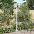 Garten-Licht Weiß 57 x 49 x 241 cm Aluminium und Glas