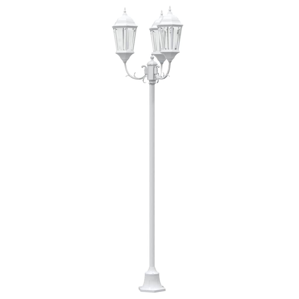 Garten-Licht Weiß 57 x 49 x 241 cm Aluminium und Glas