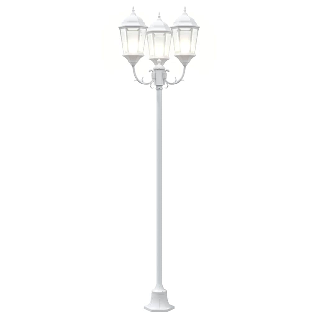 Garten-Licht Weiß 57 x 49 x 241 cm Aluminium und Glas