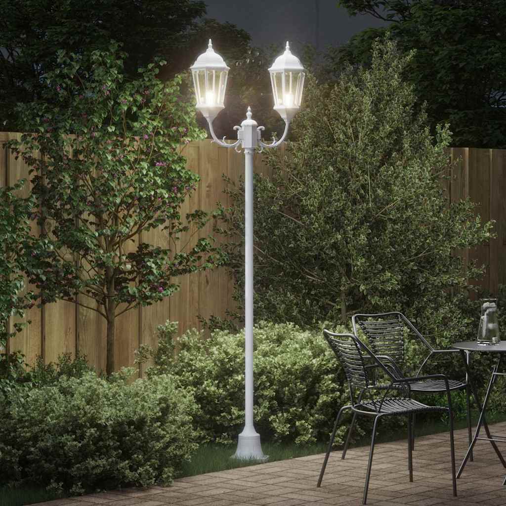 Garten-Licht Weiß 68 x 20 x 235 cm Aluminium und Glas