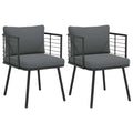 Gartenstühle 2 Stk. mit Kissen Schwarz Poly Rattan