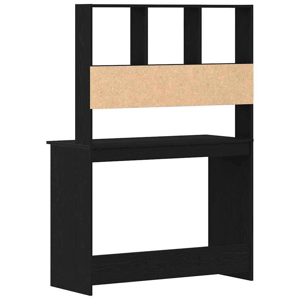Schreibtisch mit Regalen Schwarz Eichen-Optik 102x45x148 cm