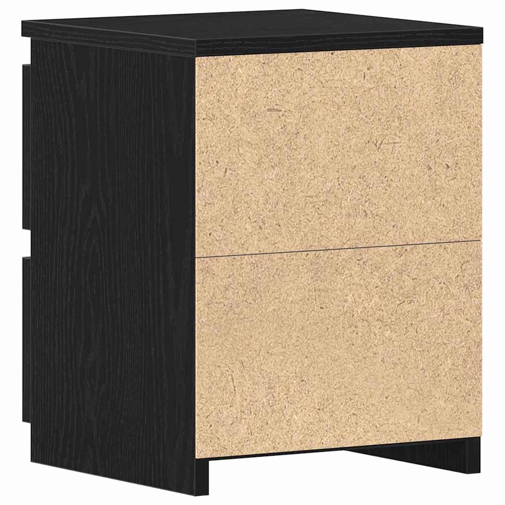 Nachttisch 2 pcs Schwarz Eichen-Optik 30 x 30 x 40 cm