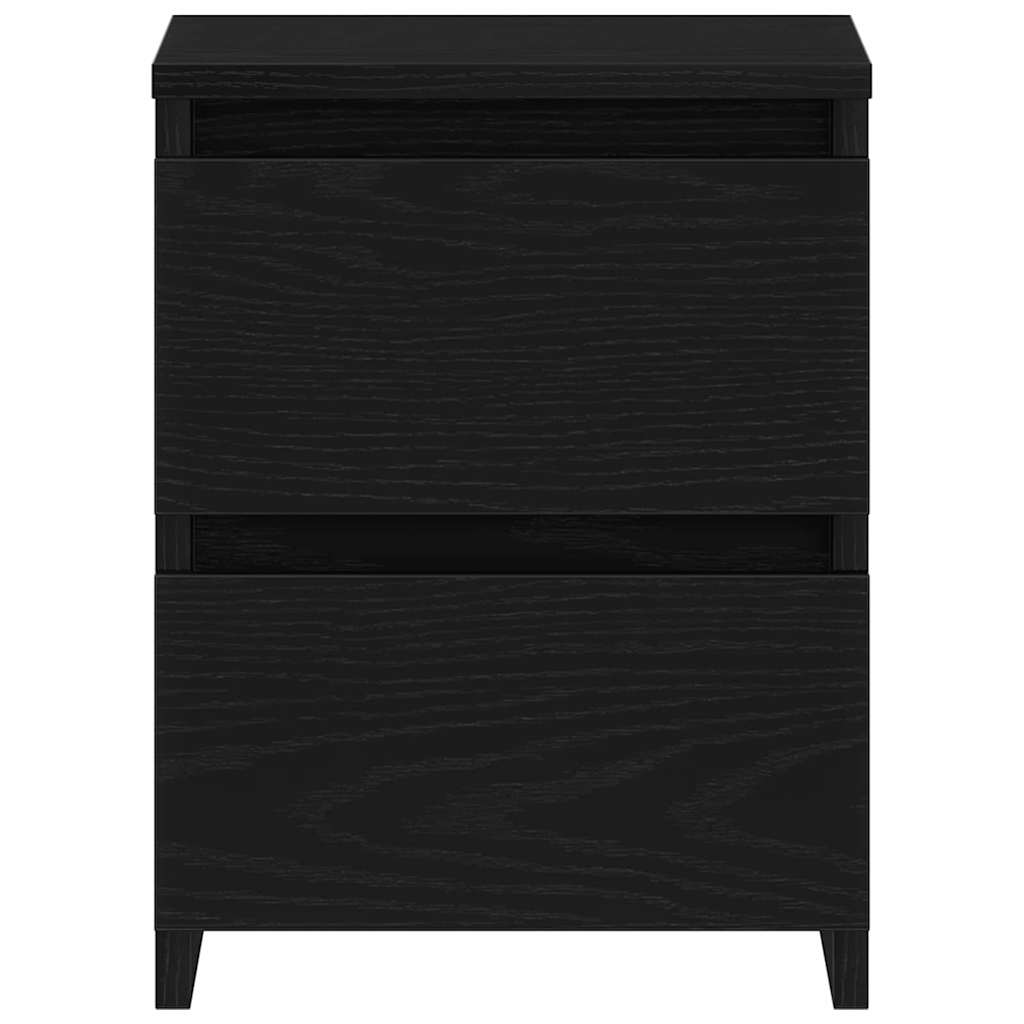 Nachttisch 2 pcs Schwarz Eichen-Optik 30 x 30 x 40 cm