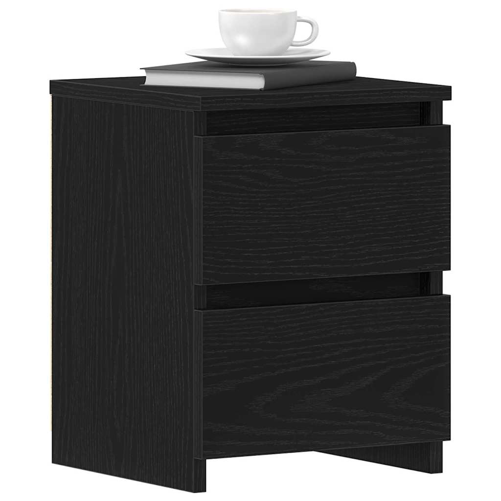 Nachttisch 2 pcs Schwarz Eichen-Optik 30 x 30 x 40 cm