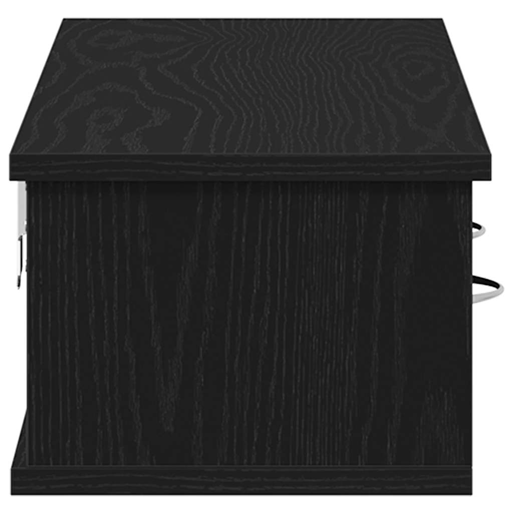 Wandschrank Schwarz Eichen-Optik 88x26x18,5 cm Holzwerkstoff