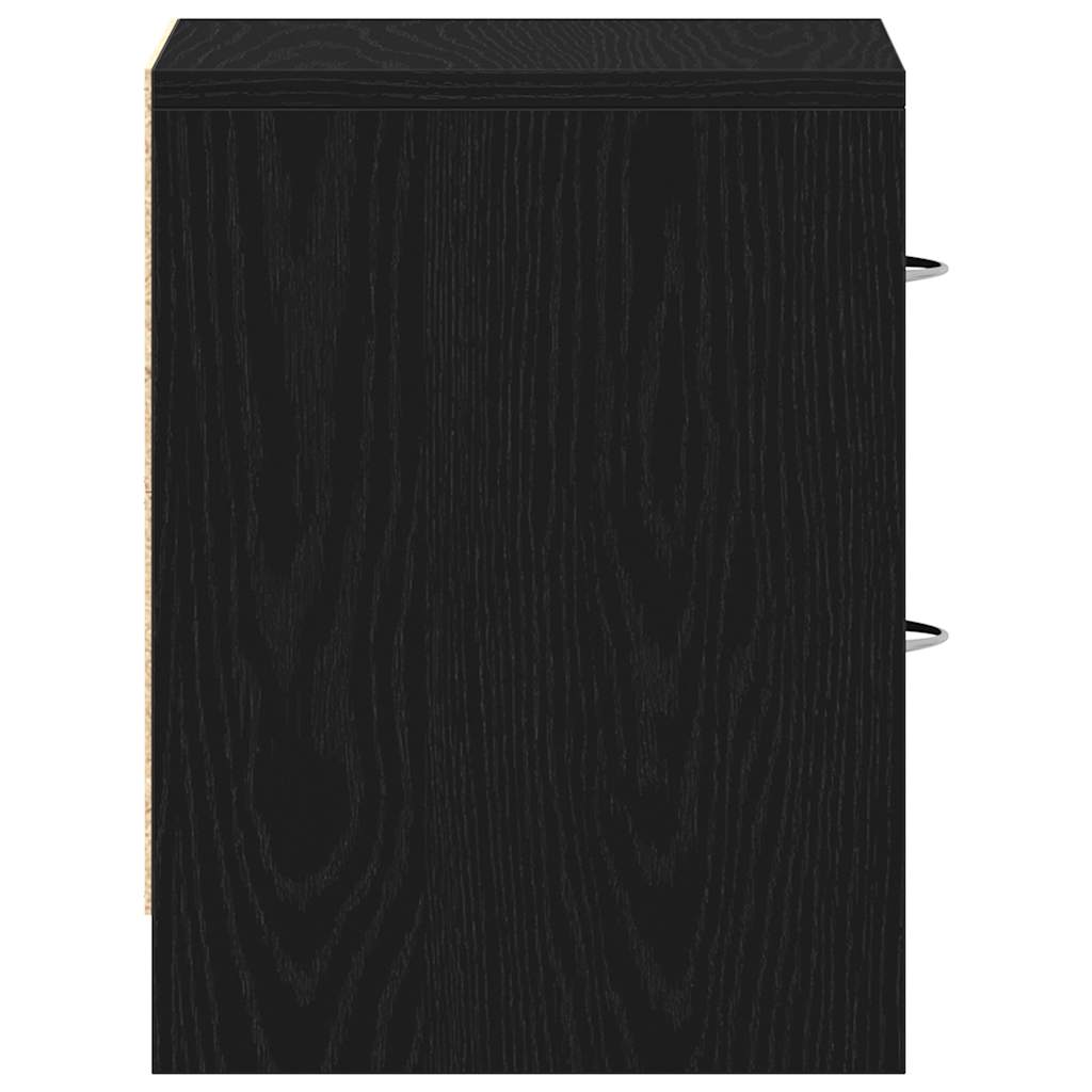 Nachttische 2Stk. Schwarz Eichen-Optik 40x30x40cm Holzwerkstoff