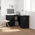 Schreibtisch mit Regal Schwarz Eichen-Optik 145 x 100 x 76 cm