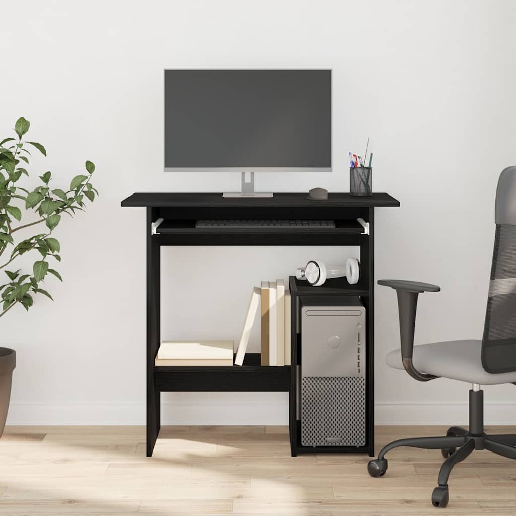 Schreibtisch Schwarz Eichen-Optik 80x45x74 cm Holzwerkstoff