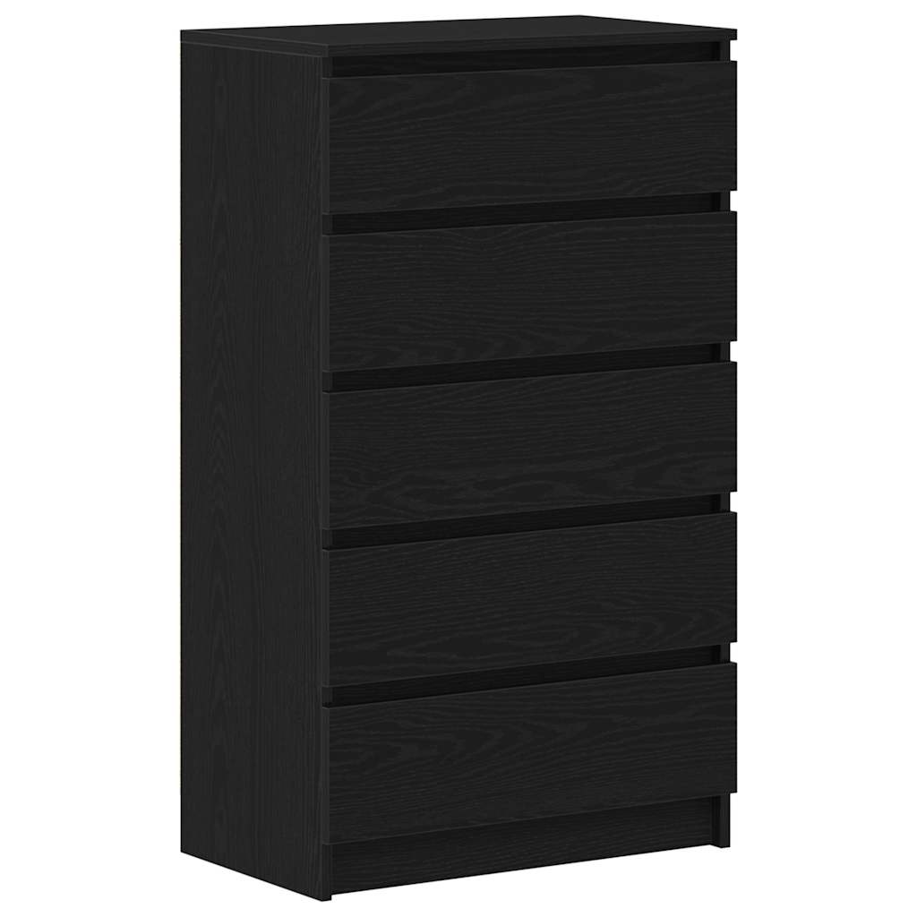 Schubladenschrank Schwarz Eichen-Optik 60x36x103 cm