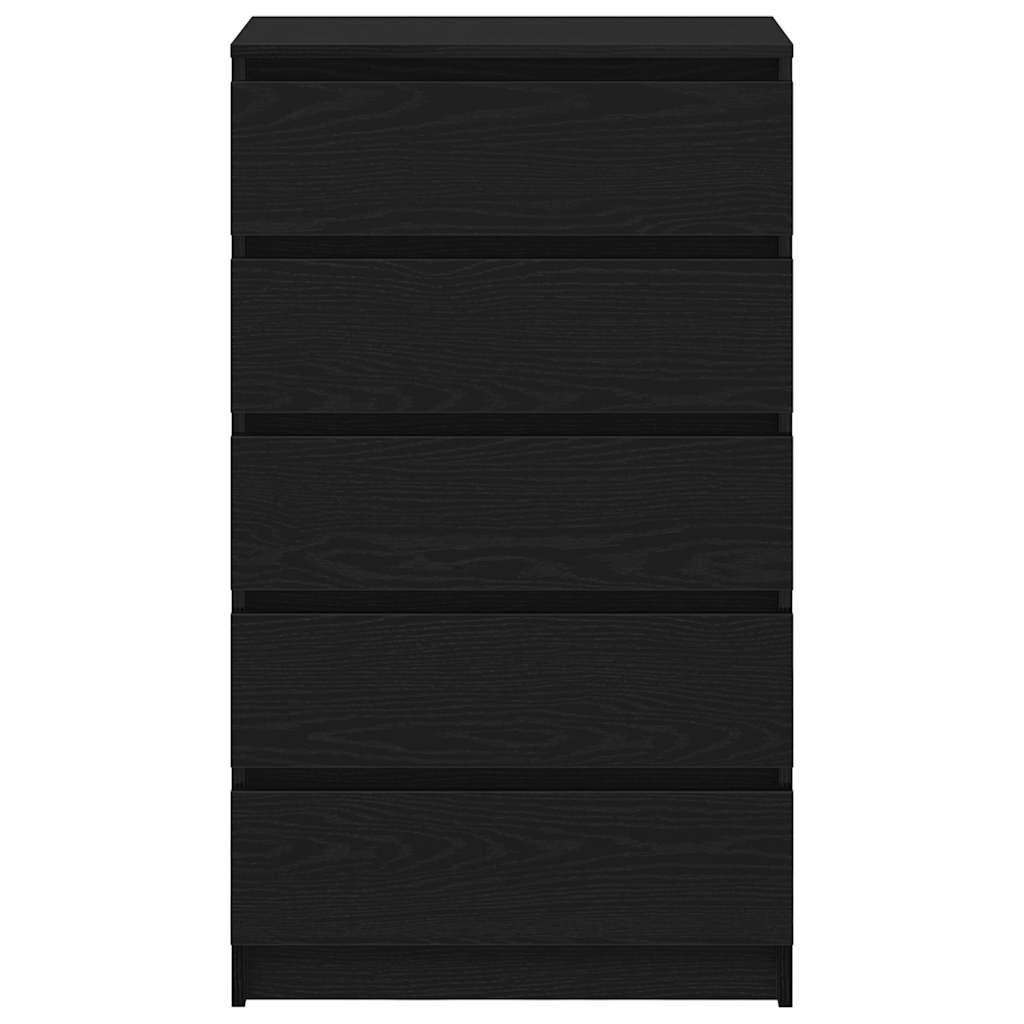 Schubladenschrank Schwarz Eichen-Optik 60x36x103 cm