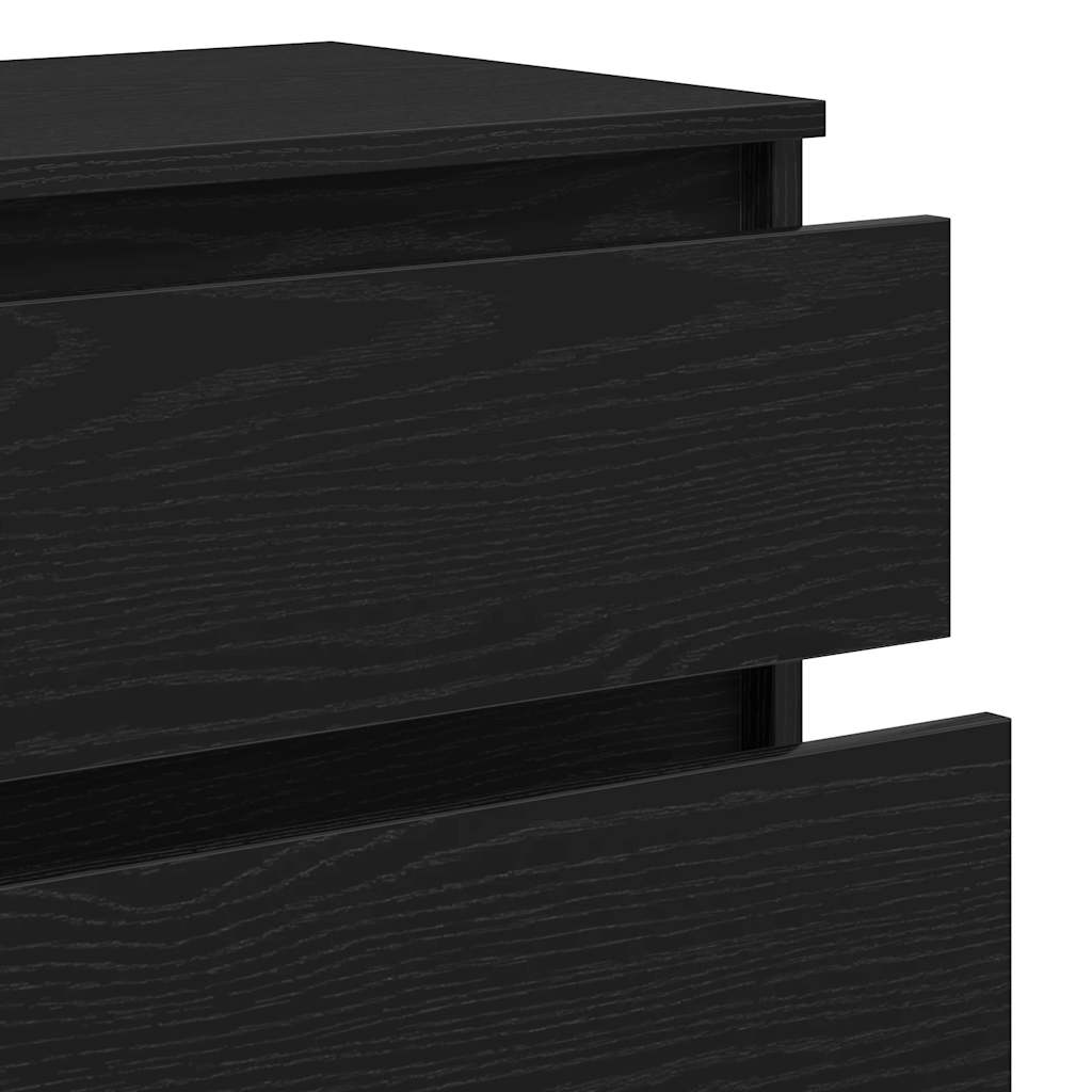 Schubladenschrank Schwarz Eichen-Optik 60x36x103 cm