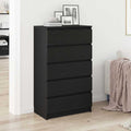 Schubladenschrank Schwarz Eichen-Optik 60x36x103 cm