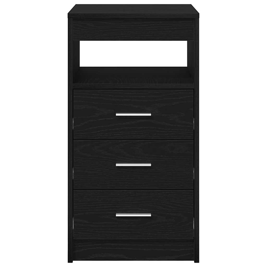 Schubladenschrank Schwarz Eichen-Optik 40x50x76cm Holzwerkstoff