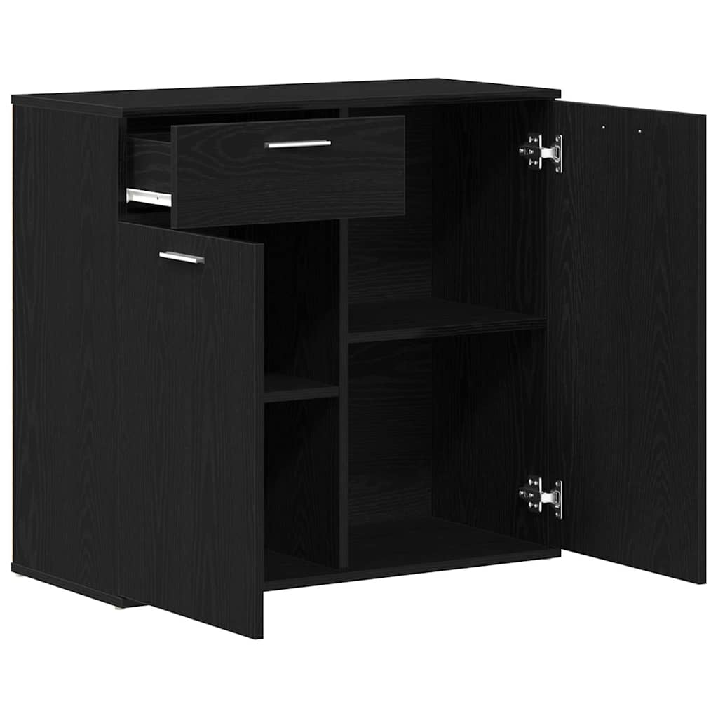 Sideboard Schwarz Eichen-Optik 80x36x75 cm Holzwerkstoff
