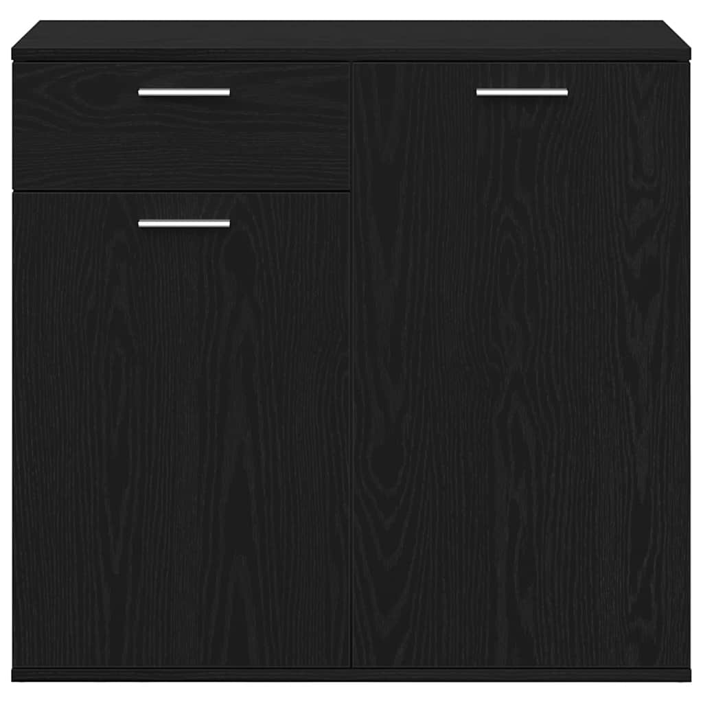 Sideboard Schwarz Eichen-Optik 80x36x75 cm Holzwerkstoff