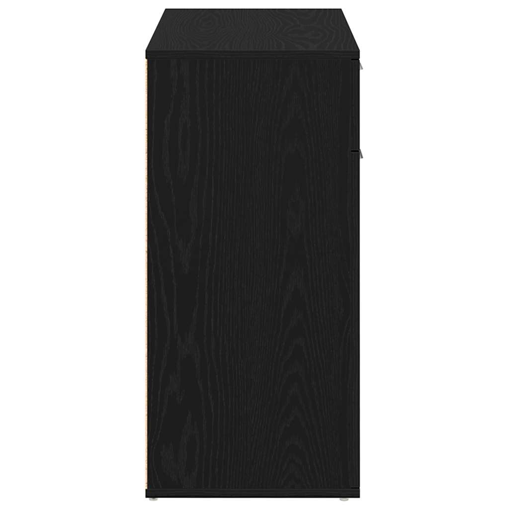 Sideboard Schwarz Eichen-Optik 80x36x75 cm Holzwerkstoff