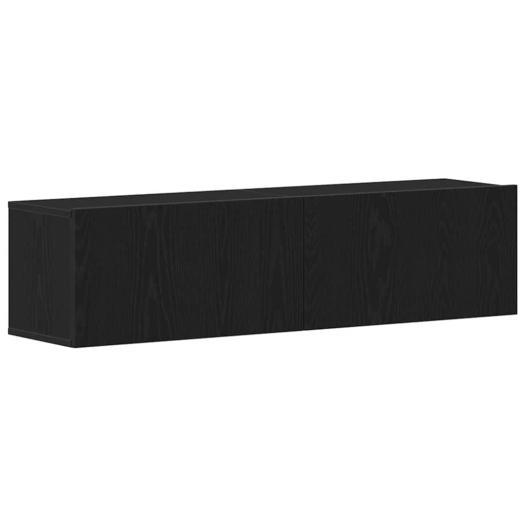 TV-Schrank Schwarz Eichen-Optik 120x30x30,5 cm Holzwerkstoff