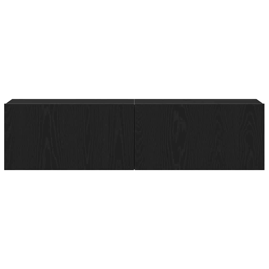 TV-Schrank Schwarz Eichen-Optik 120x30x30,5 cm Holzwerkstoff