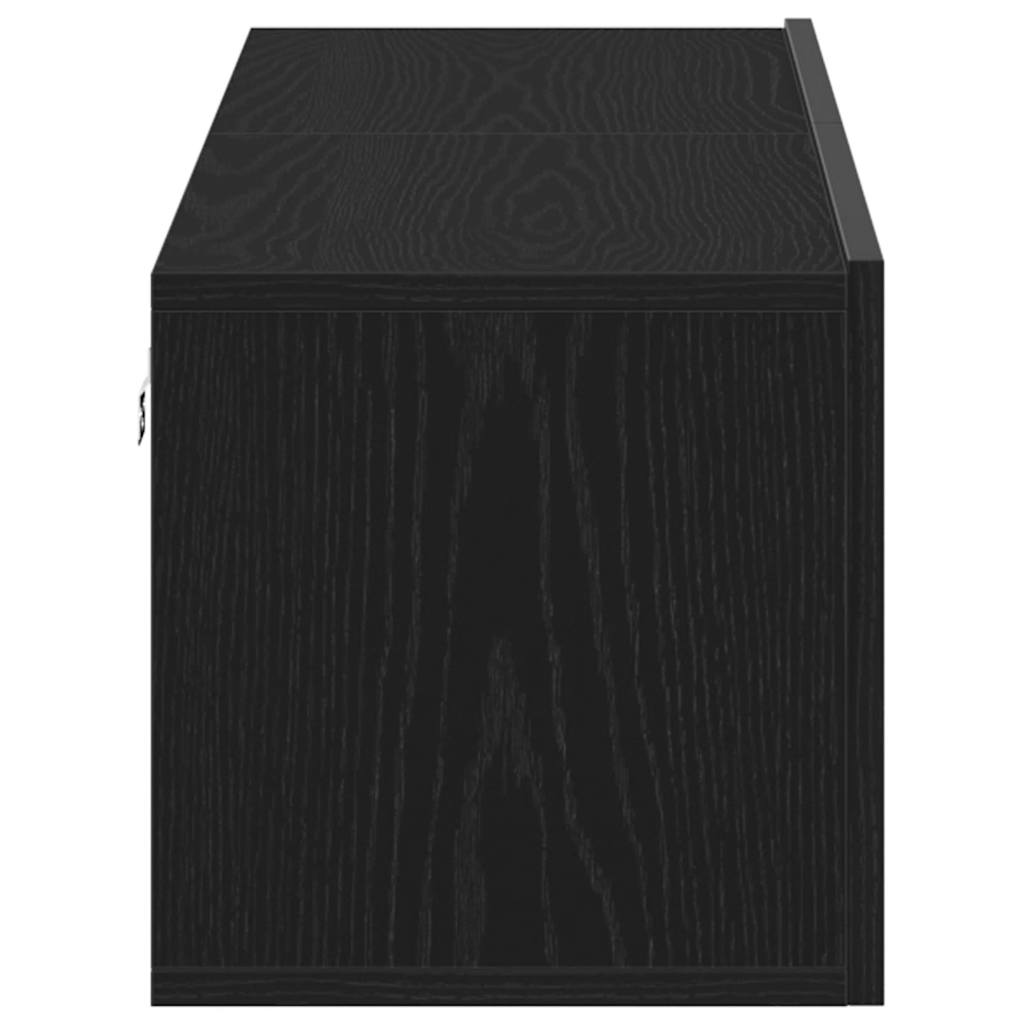 TV-Schrank Schwarz Eichen-Optik 120x30x30,5 cm Holzwerkstoff