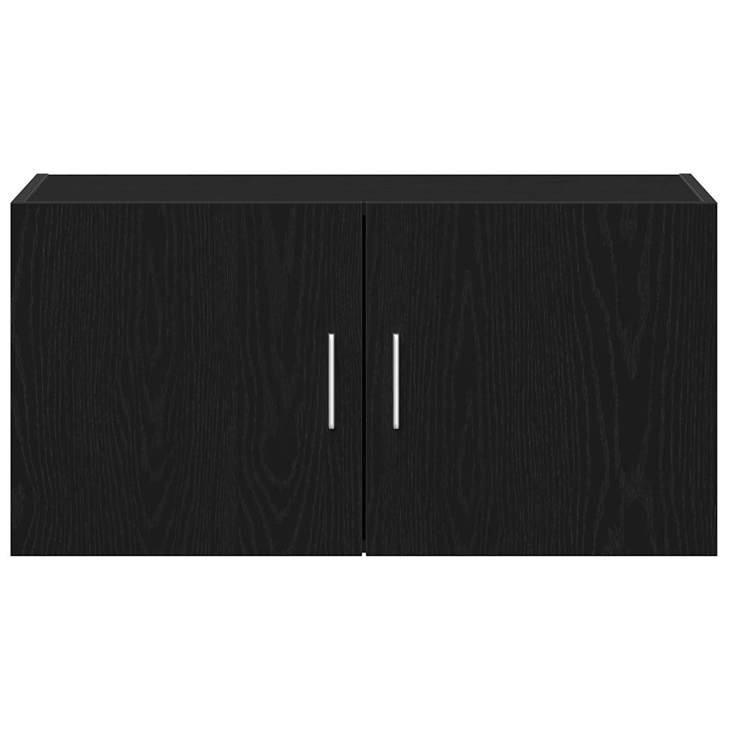 Wandschrank Schwarz Eichen-Optik 80x39x40 cm Holzwerkstoff