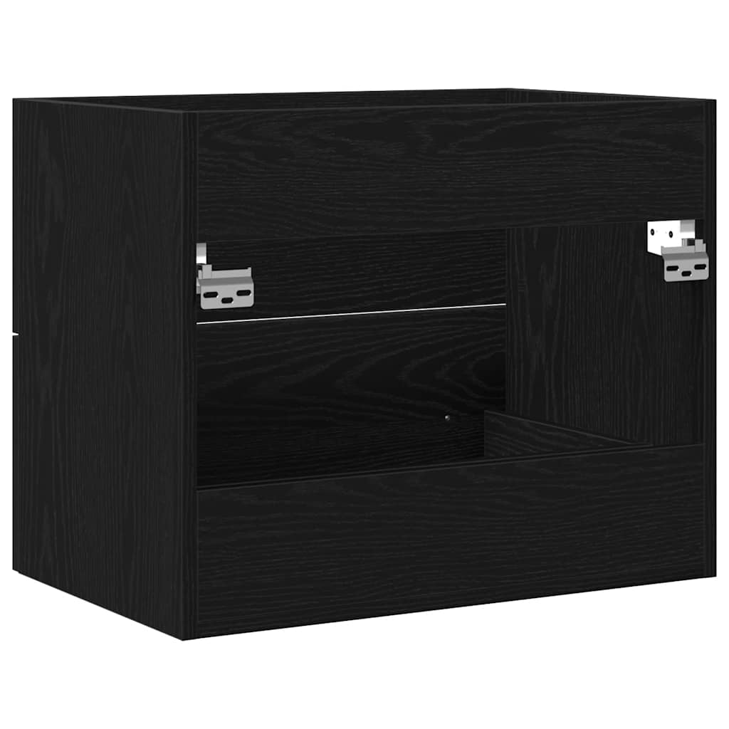 Waschbeckenunterschrank Schwarz Eichen-Optik 60x38,5x48 cm