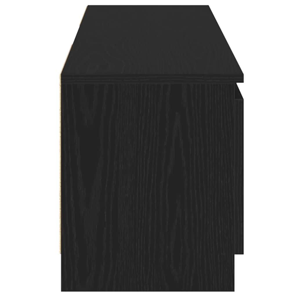 TV-Schrank mit LED-Leuchten Schwarz Eichen-Optik 120x30x36 cm