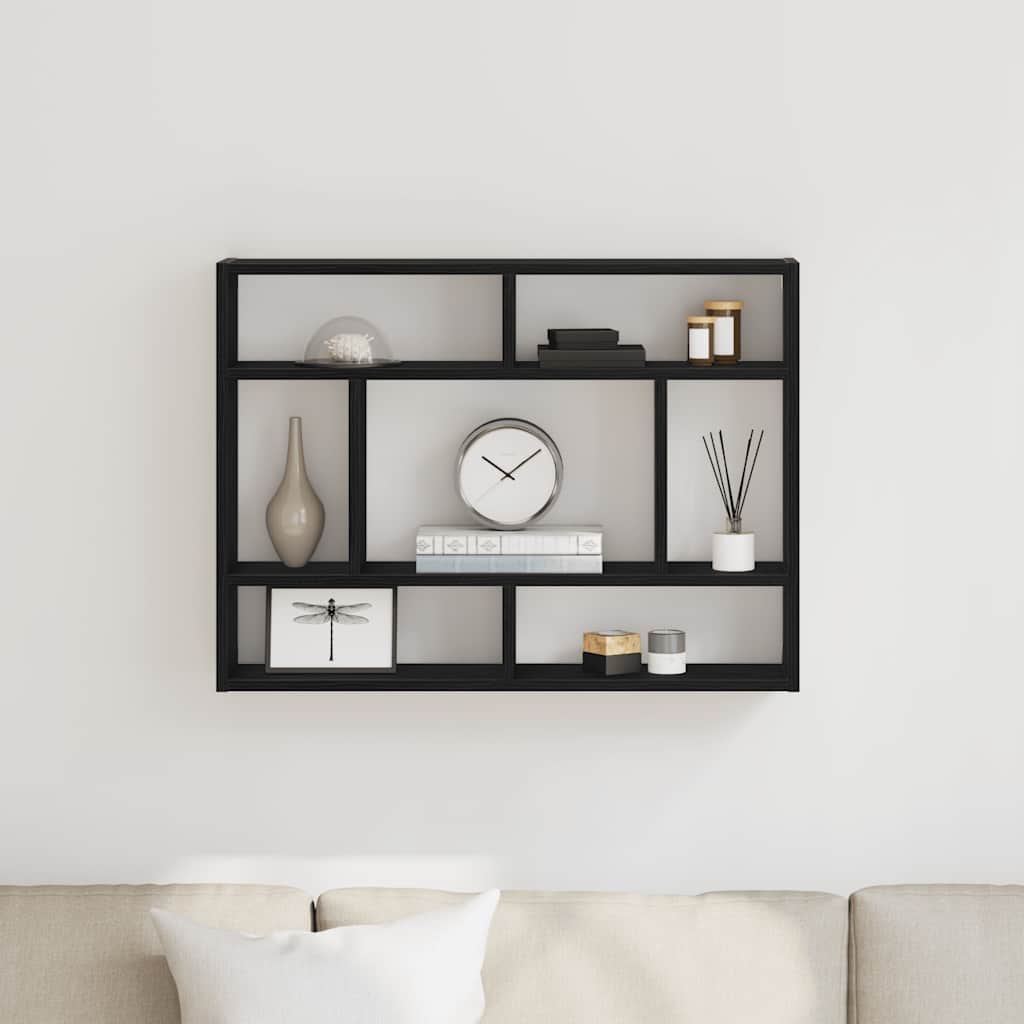 Wandregal Schwarze Eiche 75 x 16 x 55 cm Holzwerkstoff